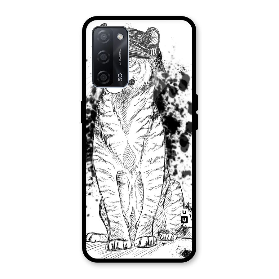 Tiger Wink Glass Back Case for Oppo A53s 5G
