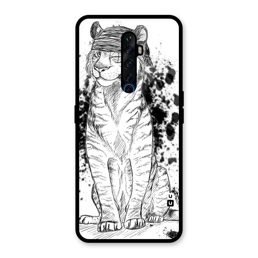 Tiger Wink Glass Back Case for Oppo Reno2 F