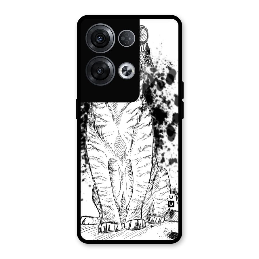 Tiger Wink Glass Back Case for Oppo Reno8 Pro 5G