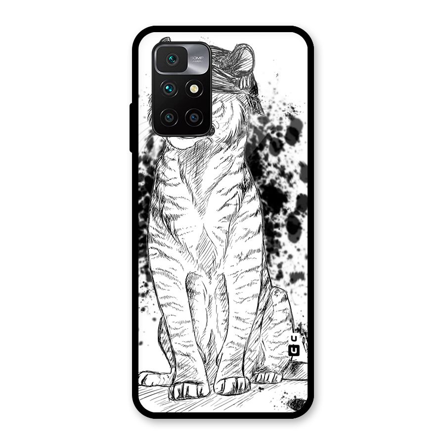 Tiger Wink Glass Back Case for Redmi 10 Prime