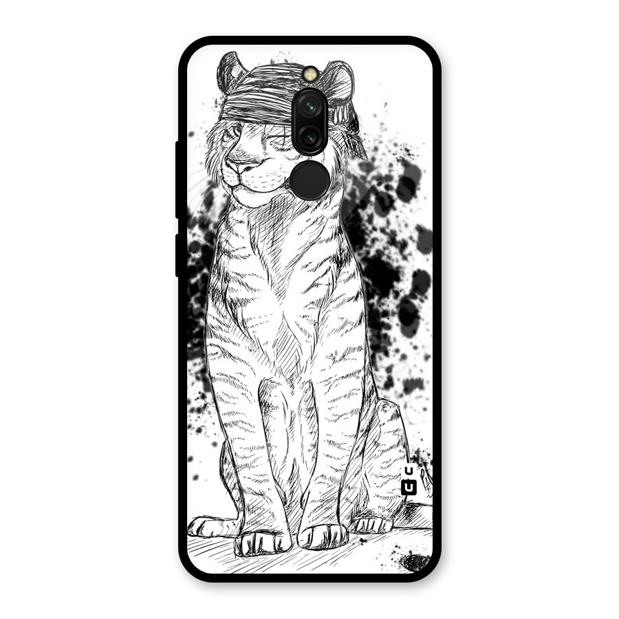 Tiger Wink Glass Back Case for Redmi 8