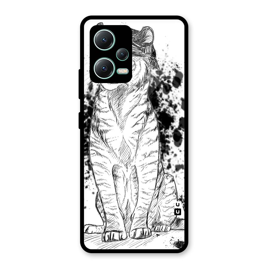 Tiger Wink Glass Back Case for Redmi Note 12 5G