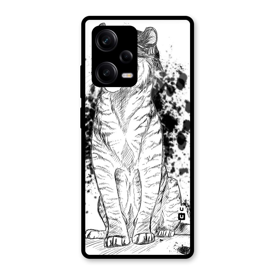 Tiger Wink Glass Back Case for Redmi Note 12 Pro