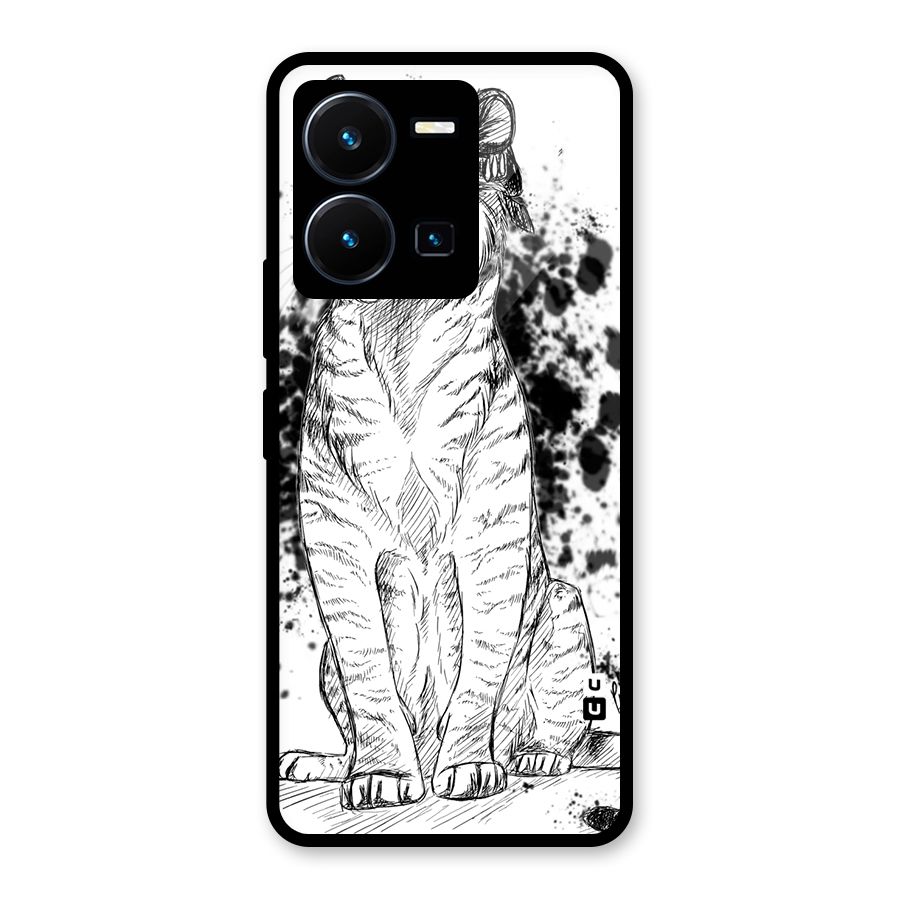 Tiger Wink Glass Back Case for Vivo Y35