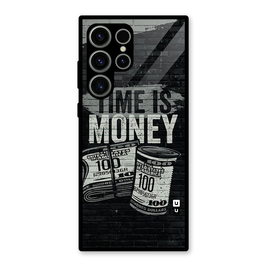 Time Is Money Glass Back Case for Galaxy S23 Ultra
