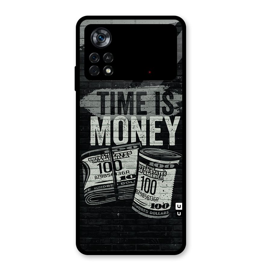Time Is Money Glass Back Case for Poco X4 Pro 5G