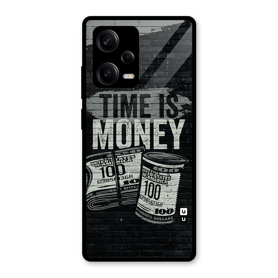 Time Is Money Glass Back Case for Redmi Note 12 Pro