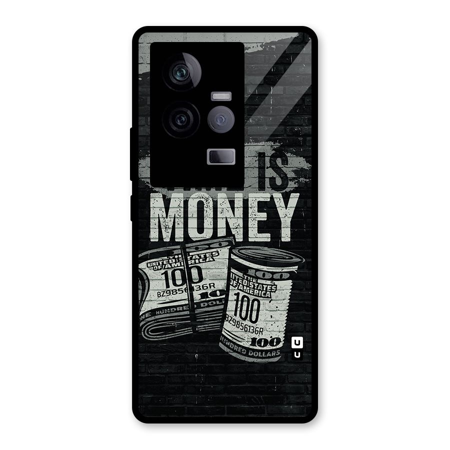 Time Is Money Glass Back Case for Vivo iQOO 11 5G