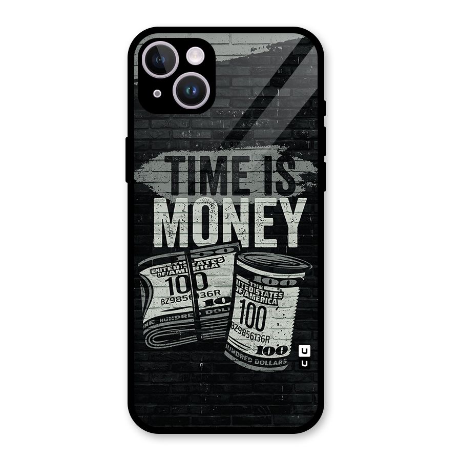 Time Is Money Glass Back Case for iPhone 14 Plus