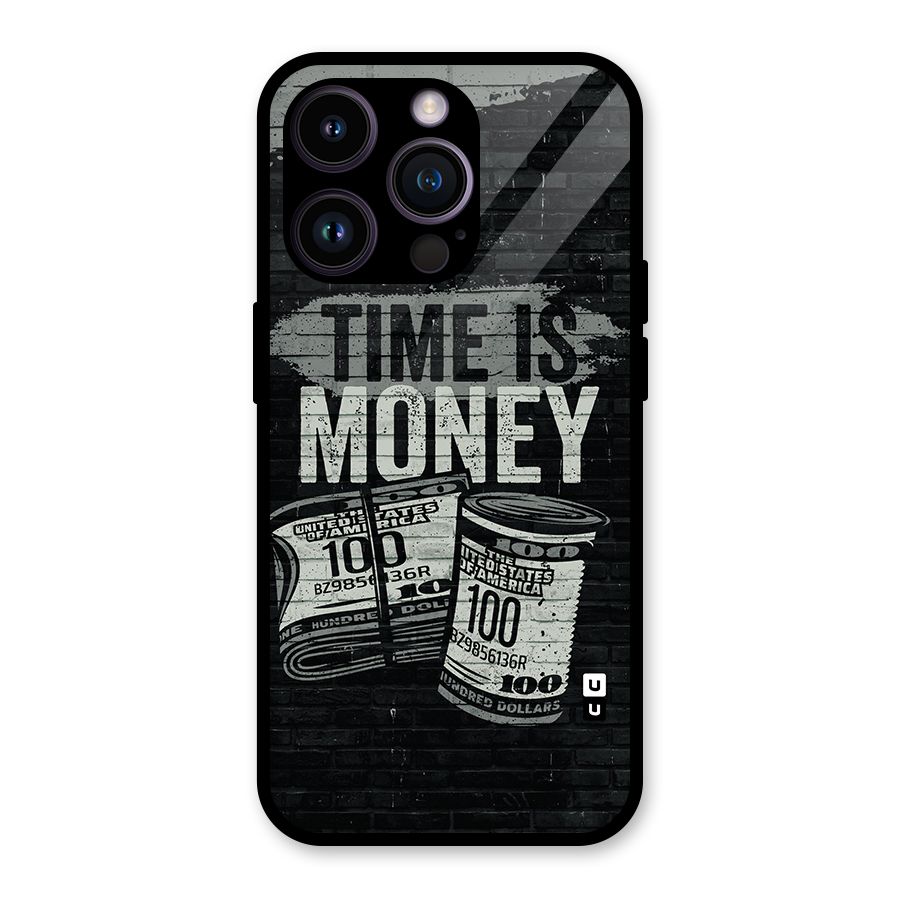 Time Is Money Glass Back Case for iPhone 14 Pro