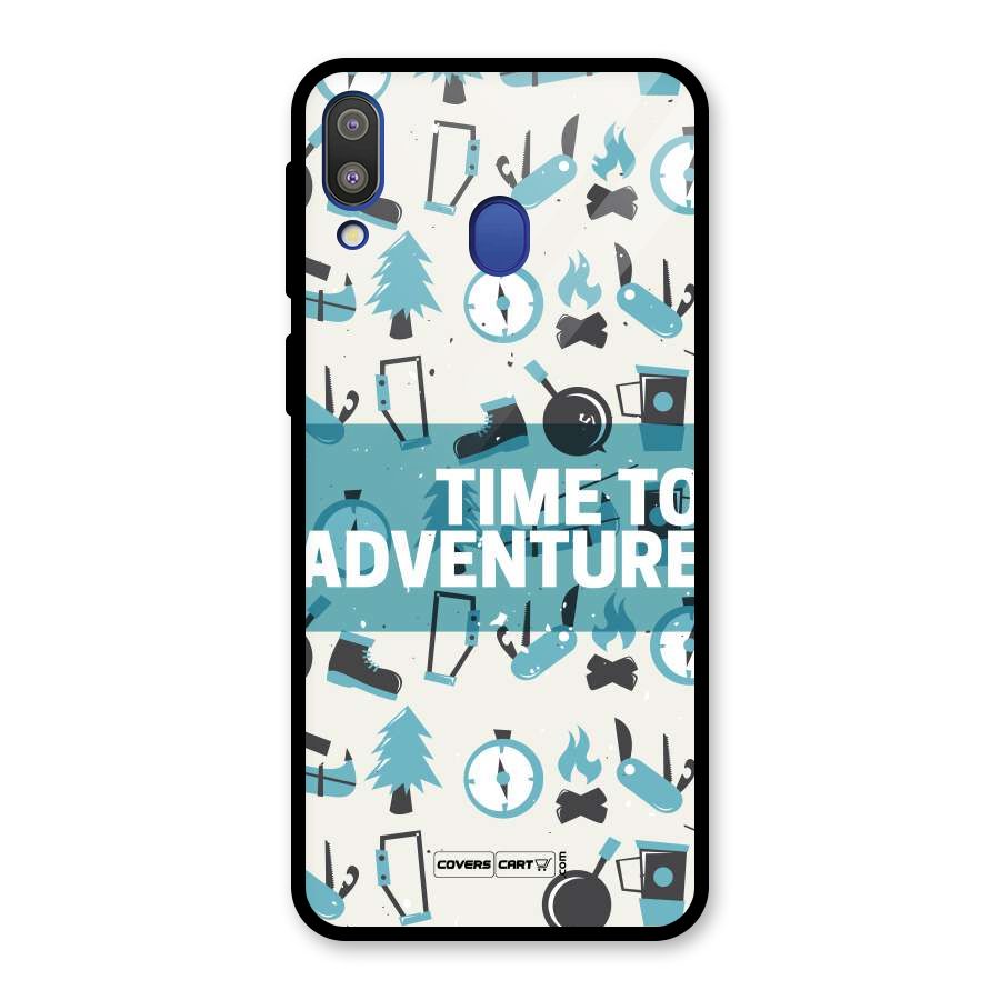 Time To Adventure Blazing Blue Glass Back Case for Galaxy M20