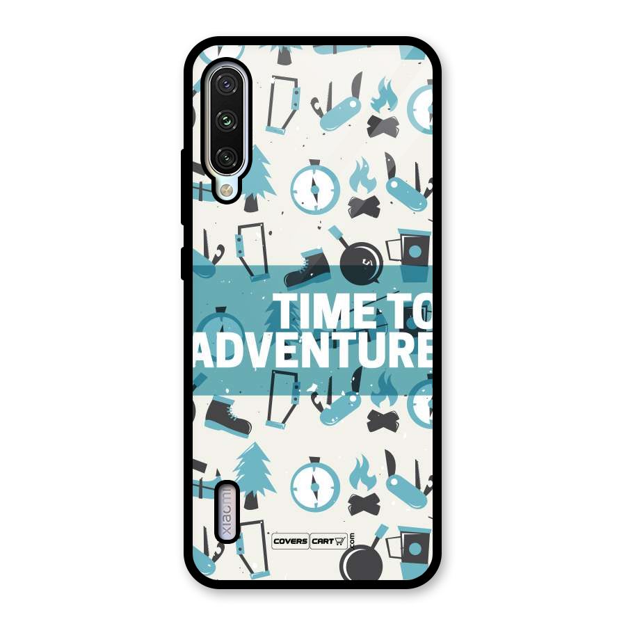 Time To Adventure Blazing Blue Glass Back Case for Mi A3