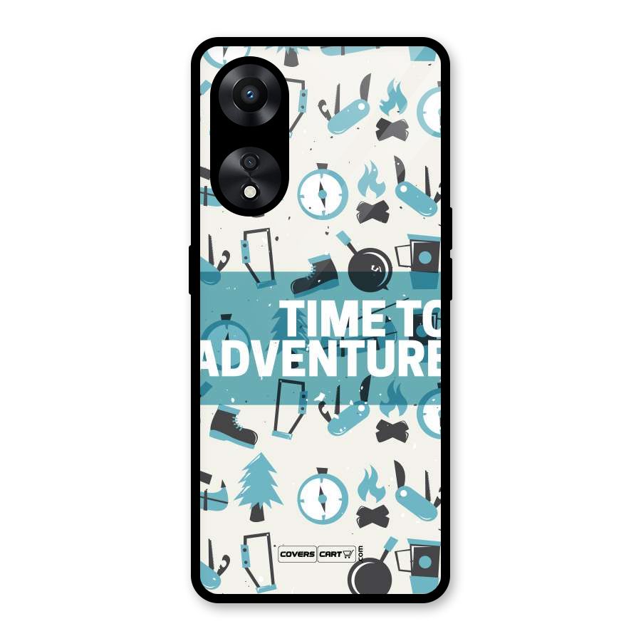 Time To Adventure Blazing Blue Glass Back Case for Oppo A78