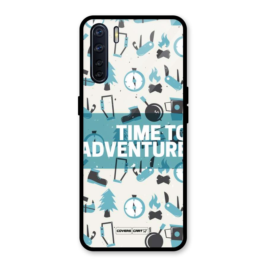 Time To Adventure Blazing Blue Glass Back Case for Oppo F15