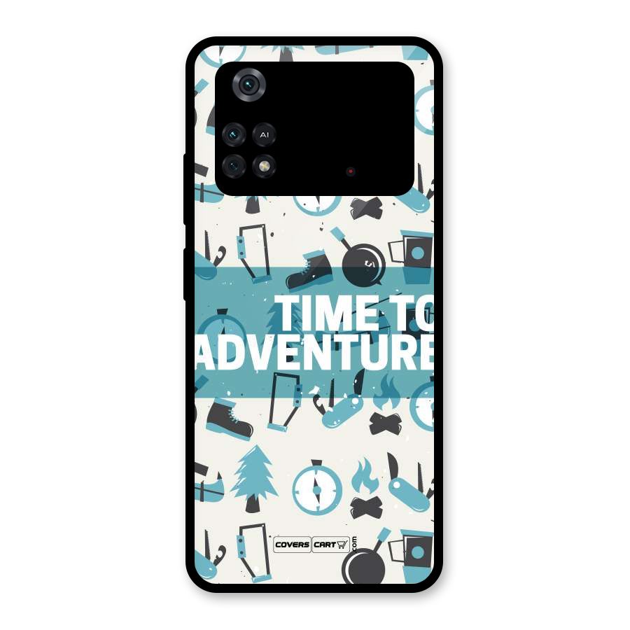 Time To Adventure Blazing Blue Glass Back Case for Poco M4 Pro 4G