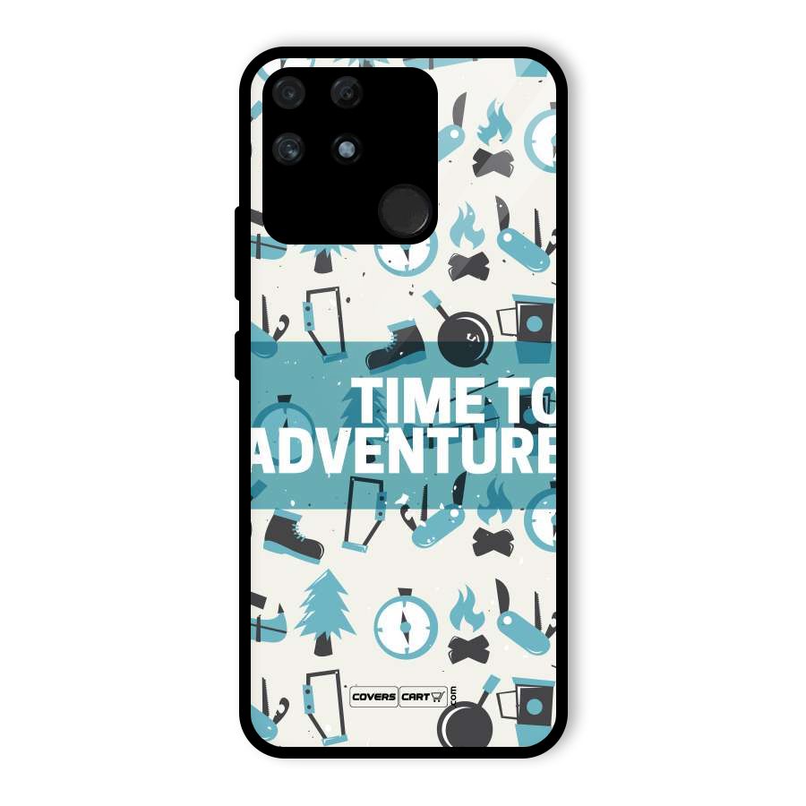 Time To Adventure Blazing Blue Glass Back Case for Realme Narzo 50A