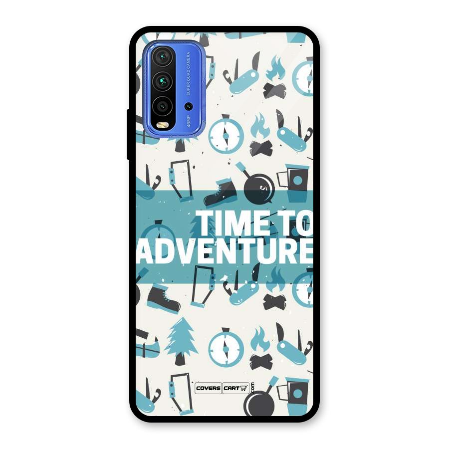 Time To Adventure Blazing Blue Glass Back Case for Redmi 9 Power