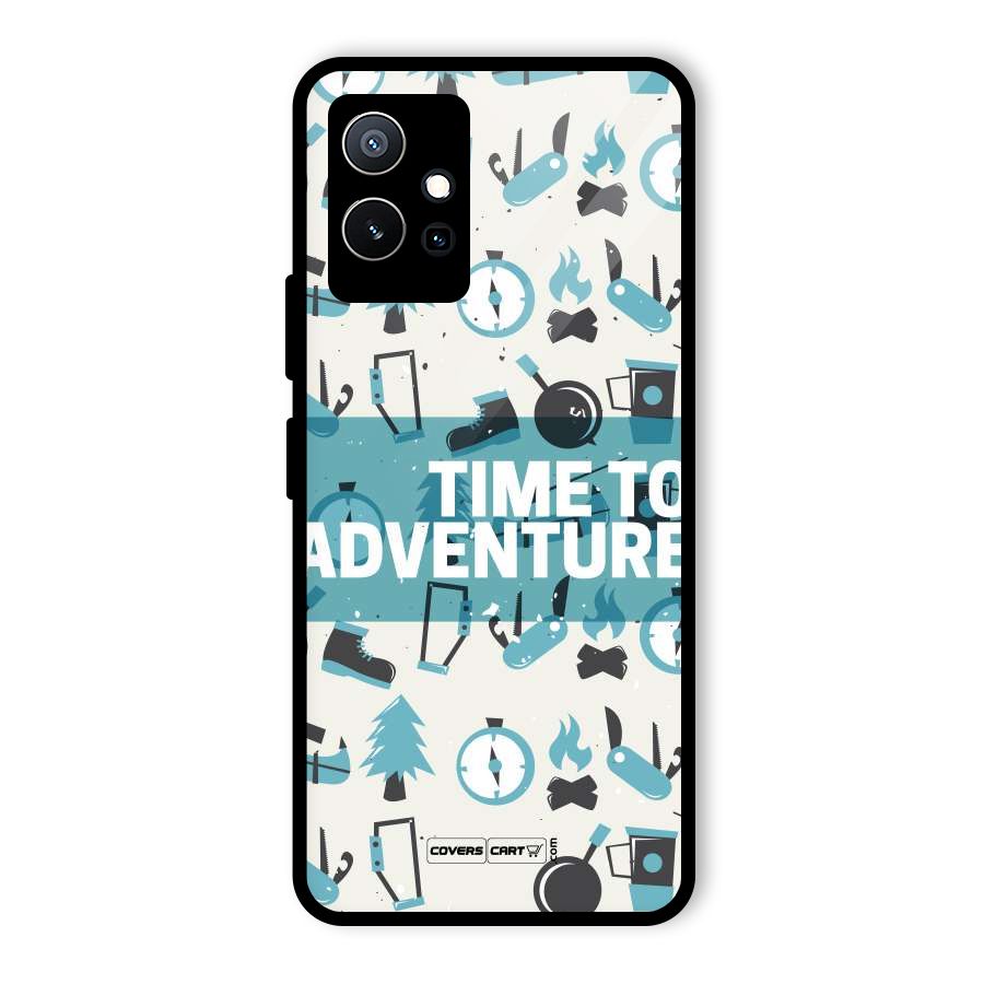Time To Adventure Blazing Blue Glass Back Case for Vivo T1 5G
