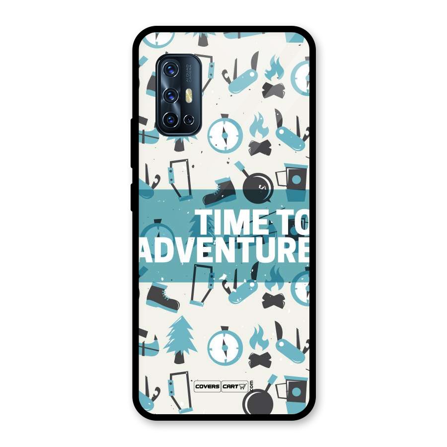 Time To Adventure Blazing Blue Glass Back Case for Vivo V17