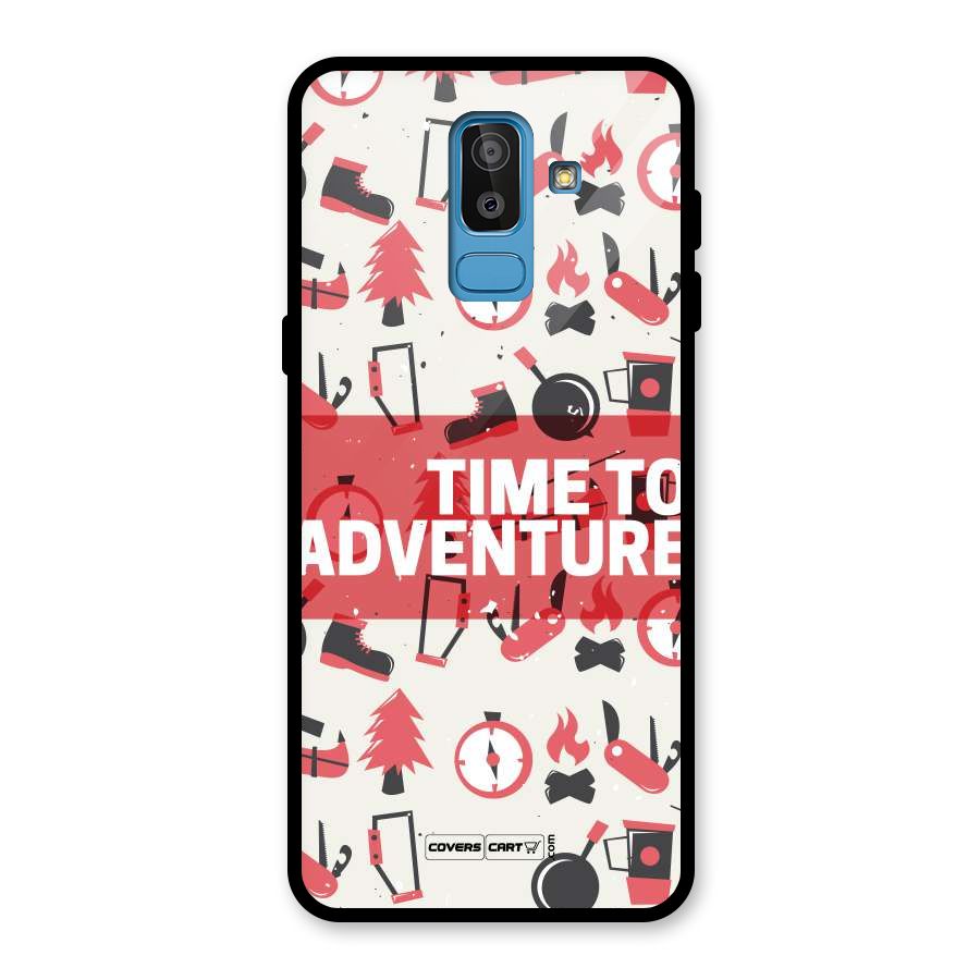 Time To Adventure Radiant Red Glass Back Case for Galaxy J8