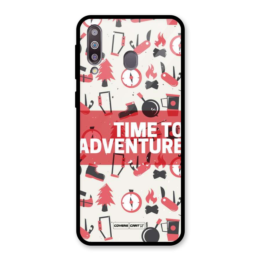 Time To Adventure Radiant Red Glass Back Case for Galaxy M30