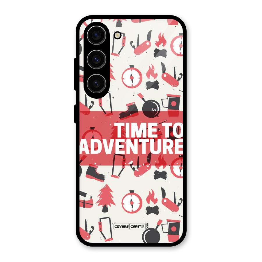 Time To Adventure Radiant Red Glass Back Case for Galaxy S23