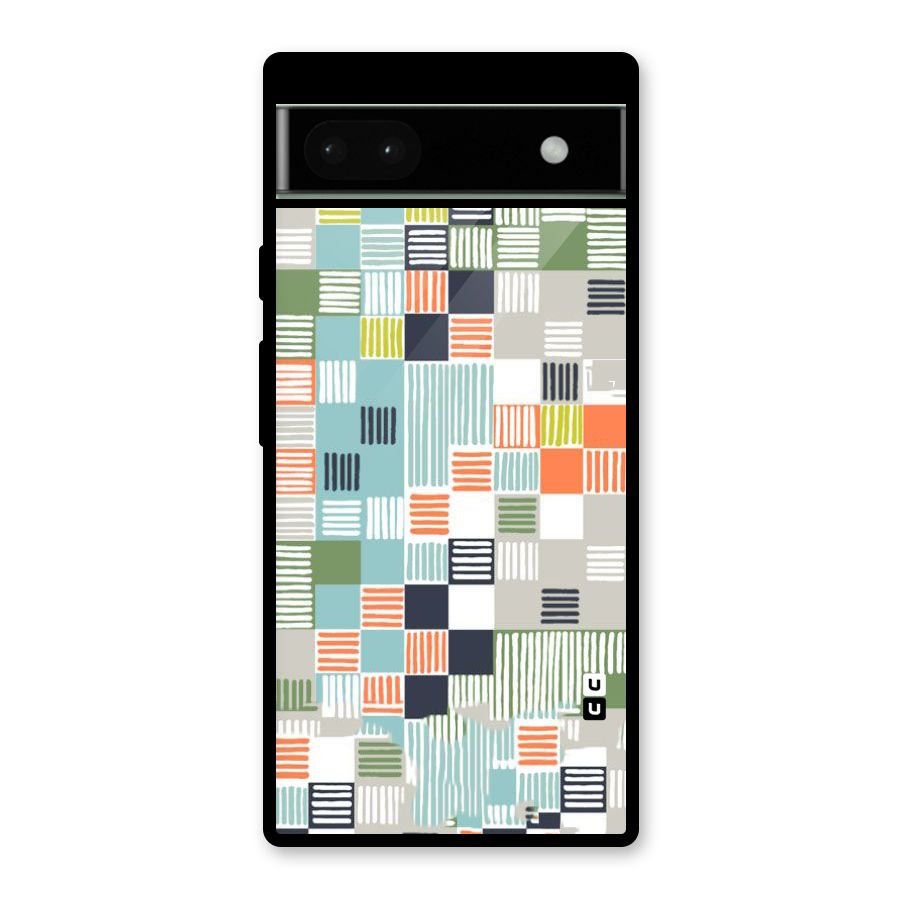 Tiny Boxes Stripes Glass Back Case for Google Pixel 6a