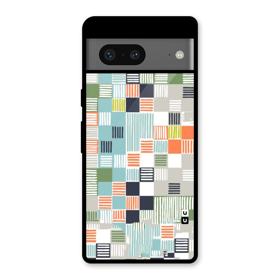 Tiny Boxes Stripes Glass Back Case for Google Pixel 7