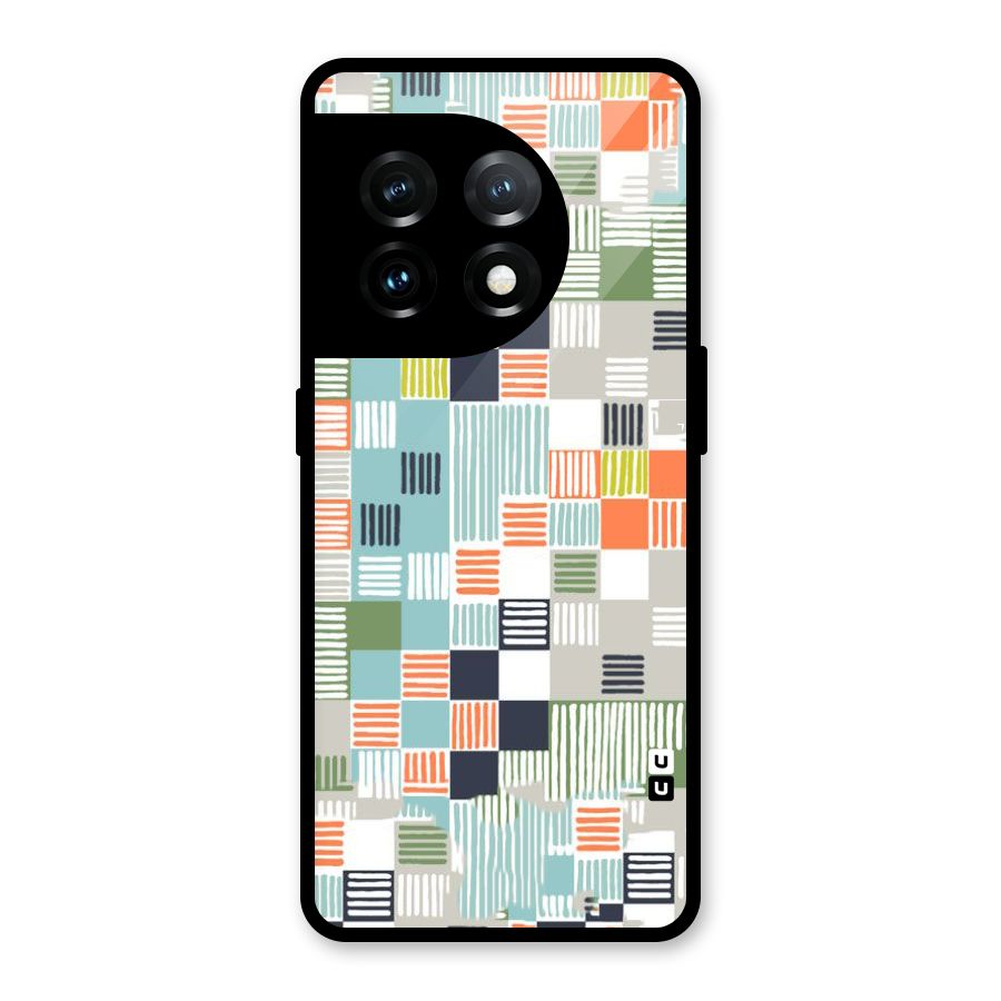 Tiny Boxes Stripes Glass Back Case for OnePlus 11