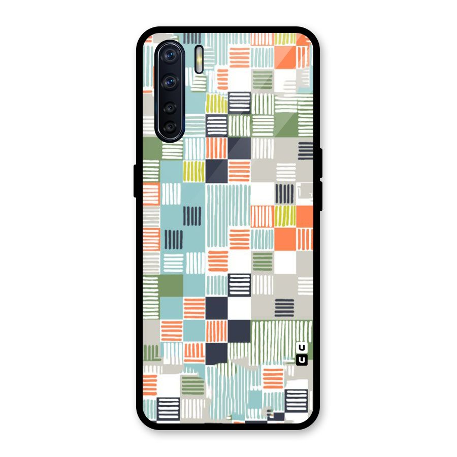 Tiny Boxes Stripes Glass Back Case for Oppo F15