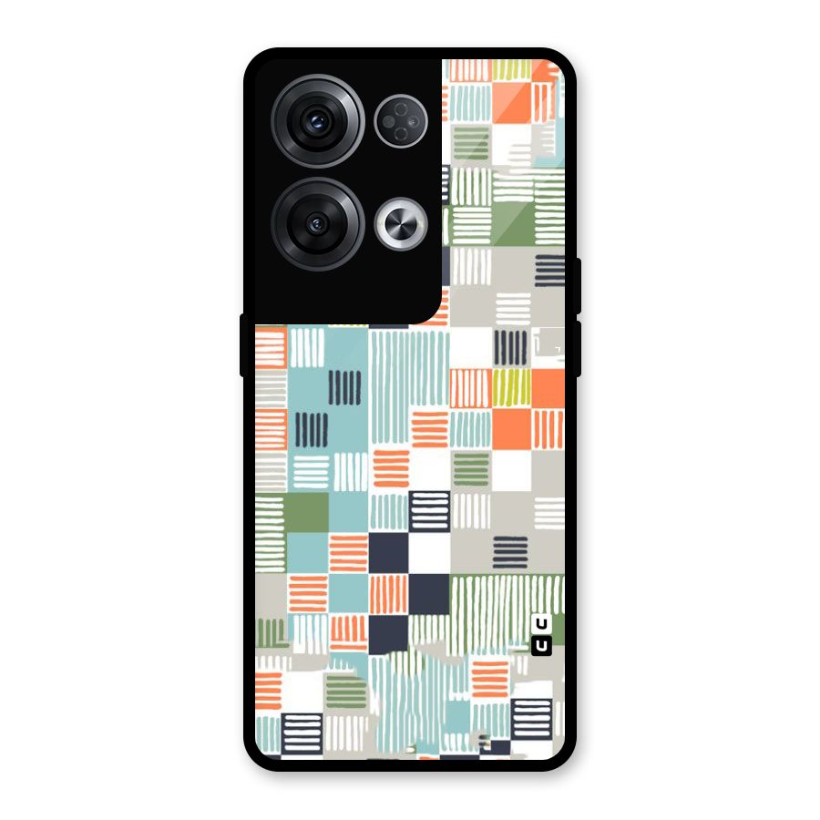 Tiny Boxes Stripes Glass Back Case for Oppo Reno8 Pro 5G