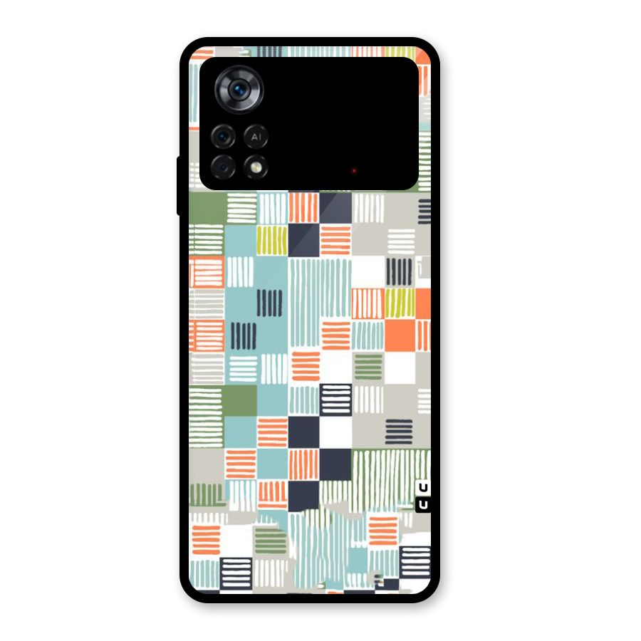 Tiny Boxes Stripes Glass Back Case for Poco X4 Pro 5G