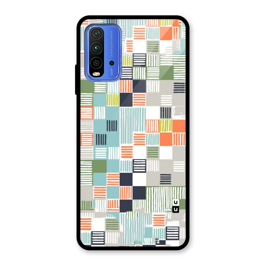 Tiny Boxes Stripes Glass Back Case for Redmi 9 Power