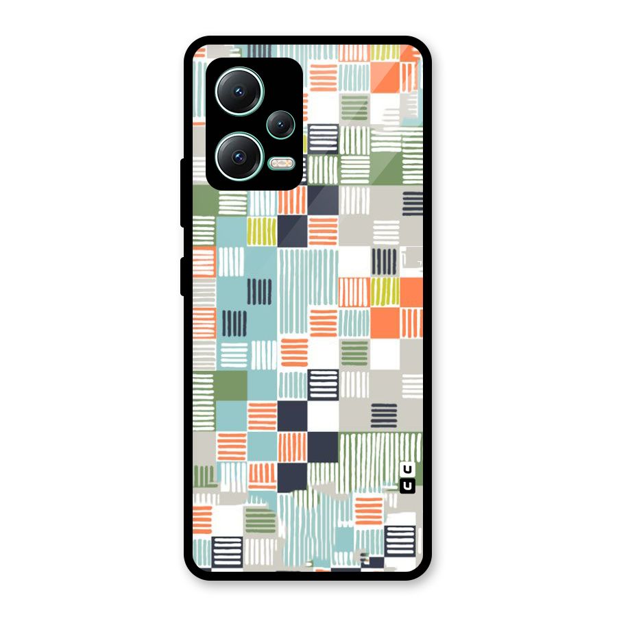 Tiny Boxes Stripes Glass Back Case for Redmi Note 12 5G