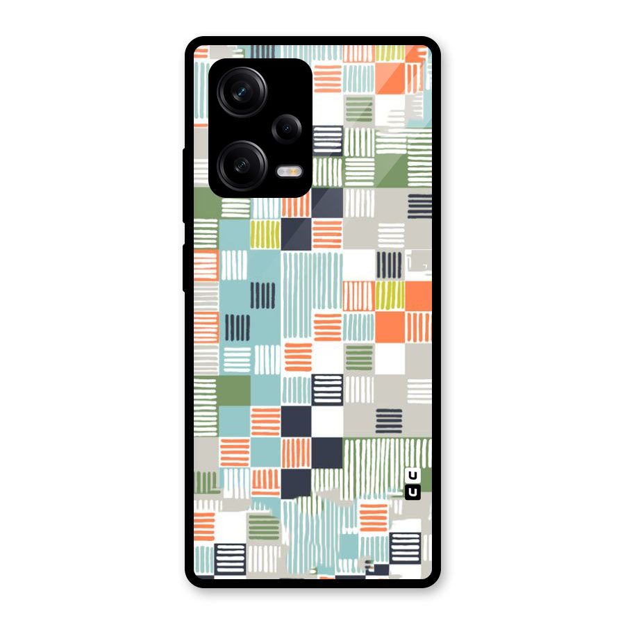 Tiny Boxes Stripes Glass Back Case for Redmi Note 12 Pro