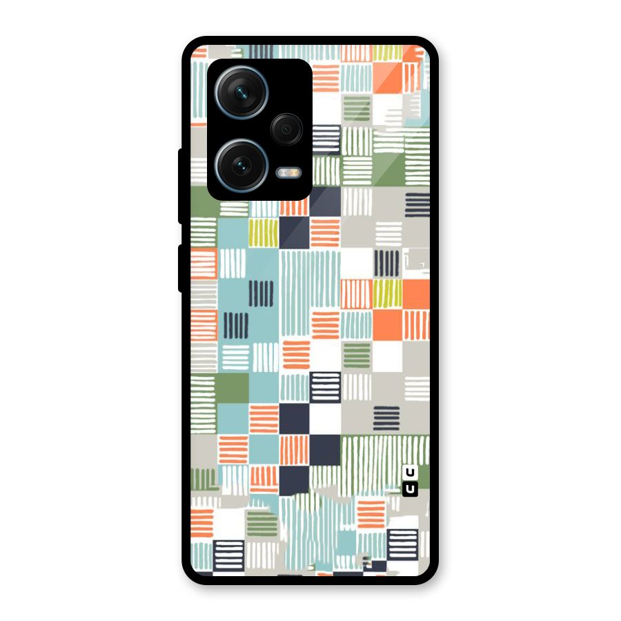 Tiny Boxes Stripes Glass Back Case for Redmi Note 12 Pro Plus 5G