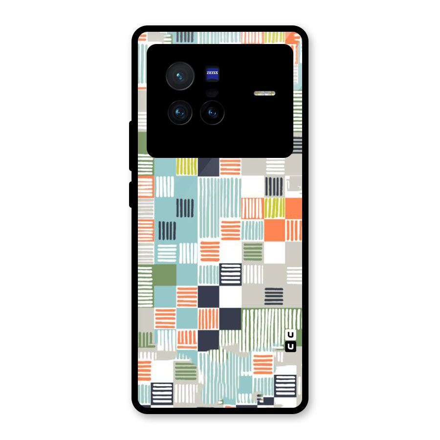 Tiny Boxes Stripes Glass Back Case for Vivo X80