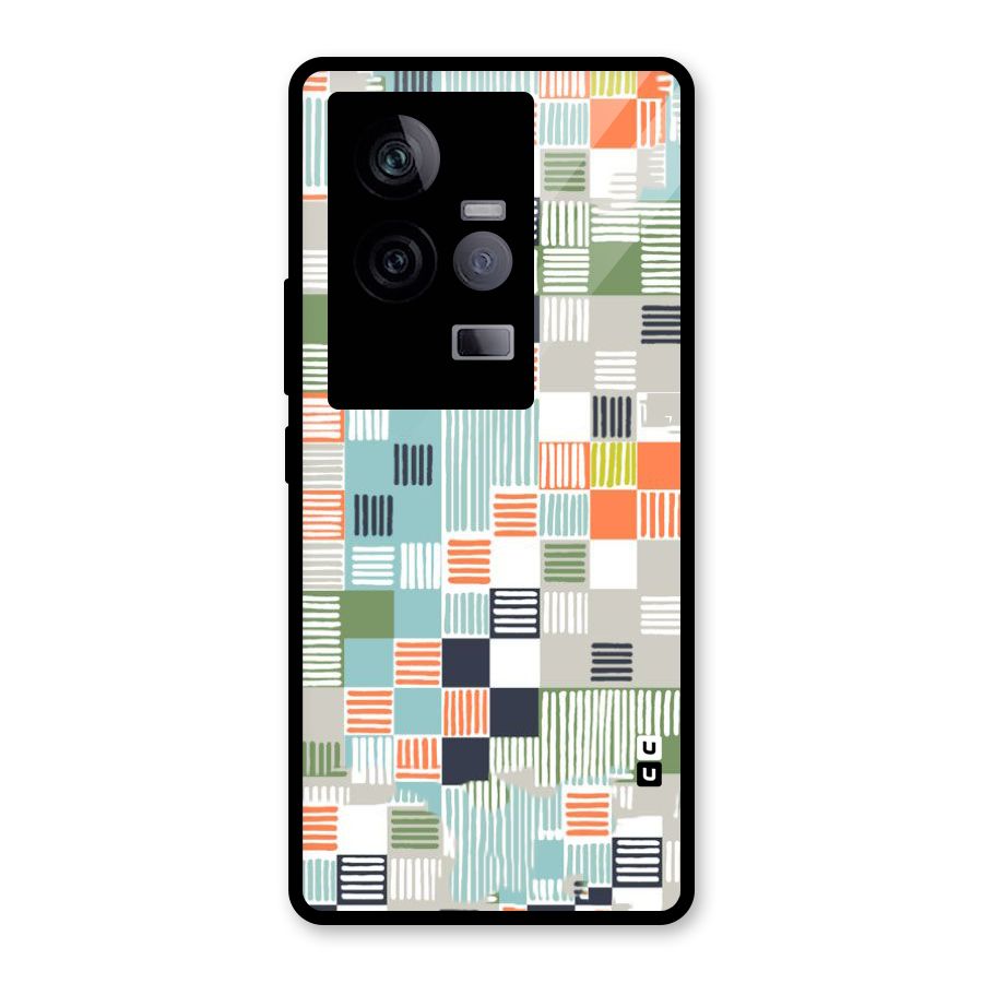 Tiny Boxes Stripes Glass Back Case for Vivo iQOO 11 5G