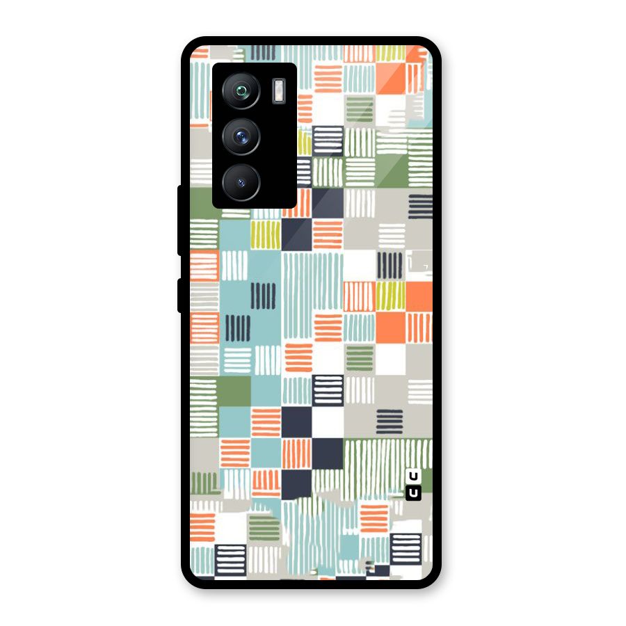 Tiny Boxes Stripes Glass Back Case for Vivo iQOO 9 SE