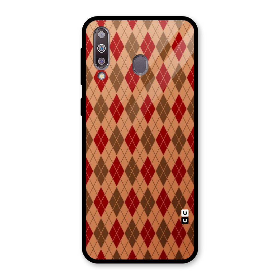 Tiny Checks Diamond Glass Back Case for Galaxy M30