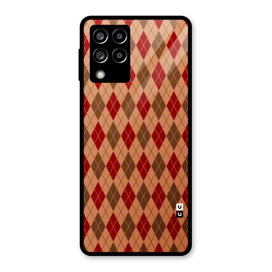 Tiny Checks Diamond Glass Back Case for Galaxy M53 5G