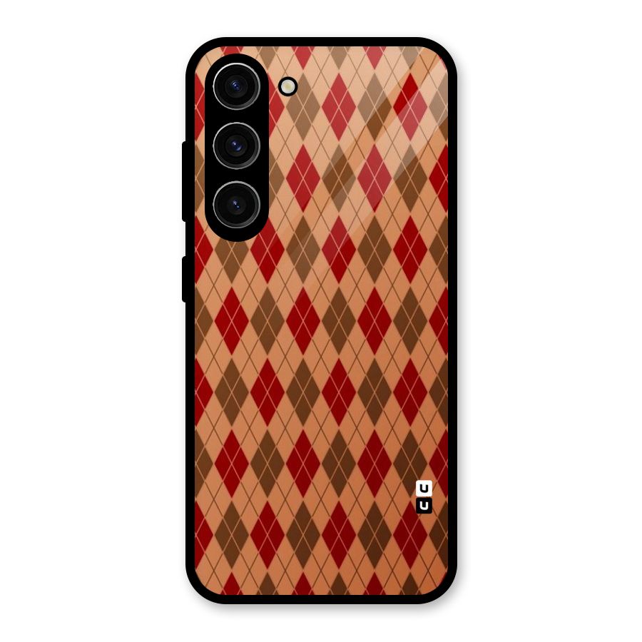 Tiny Checks Diamond Glass Back Case for Galaxy S23