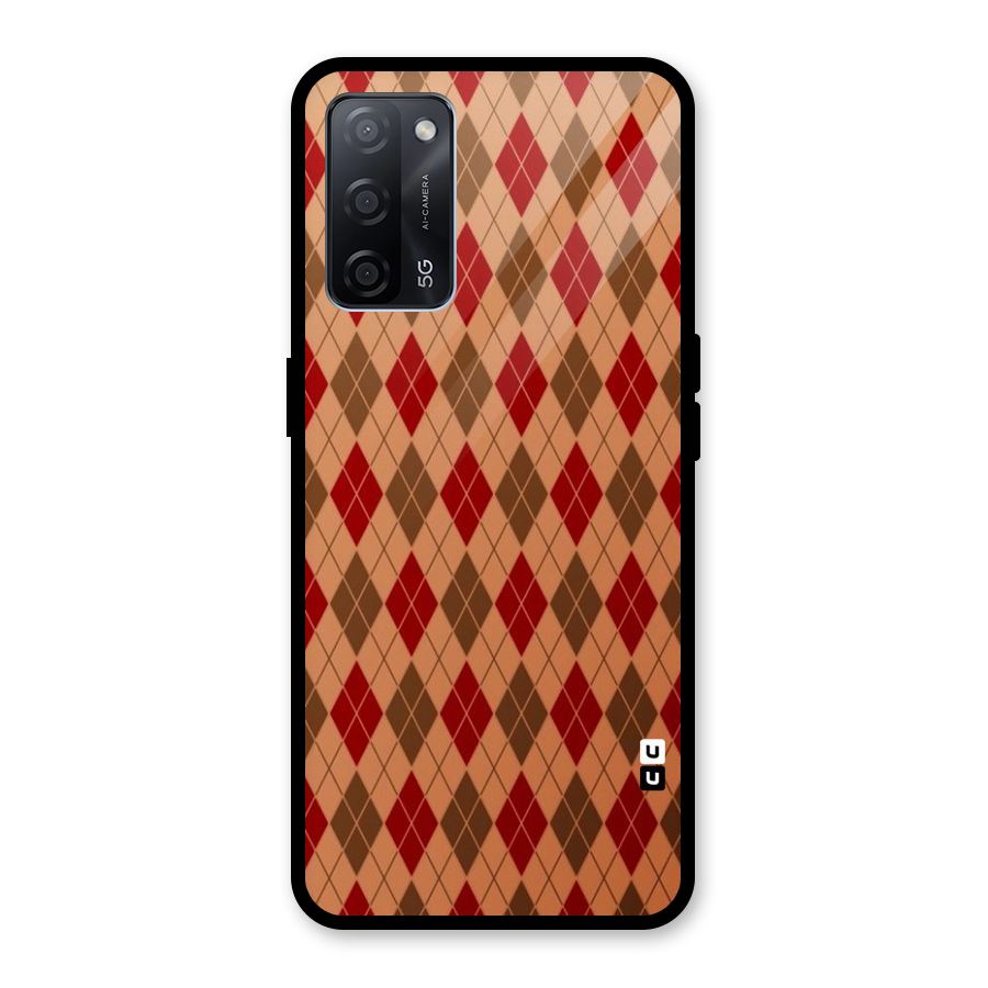 Tiny Checks Diamond Glass Back Case for Oppo A53s 5G