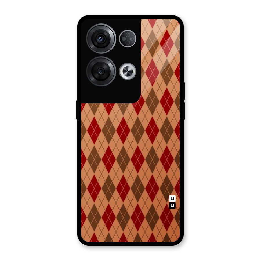 Tiny Checks Diamond Glass Back Case for Oppo Reno8 Pro 5G