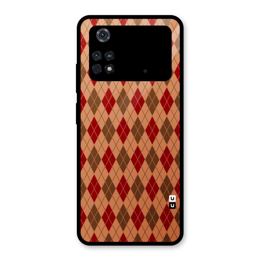 Tiny Checks Diamond Glass Back Case for Poco M4 Pro 4G