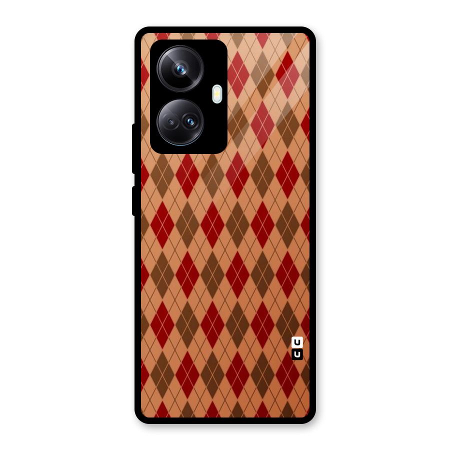Tiny Checks Diamond Glass Back Case for Realme 10 Pro Plus