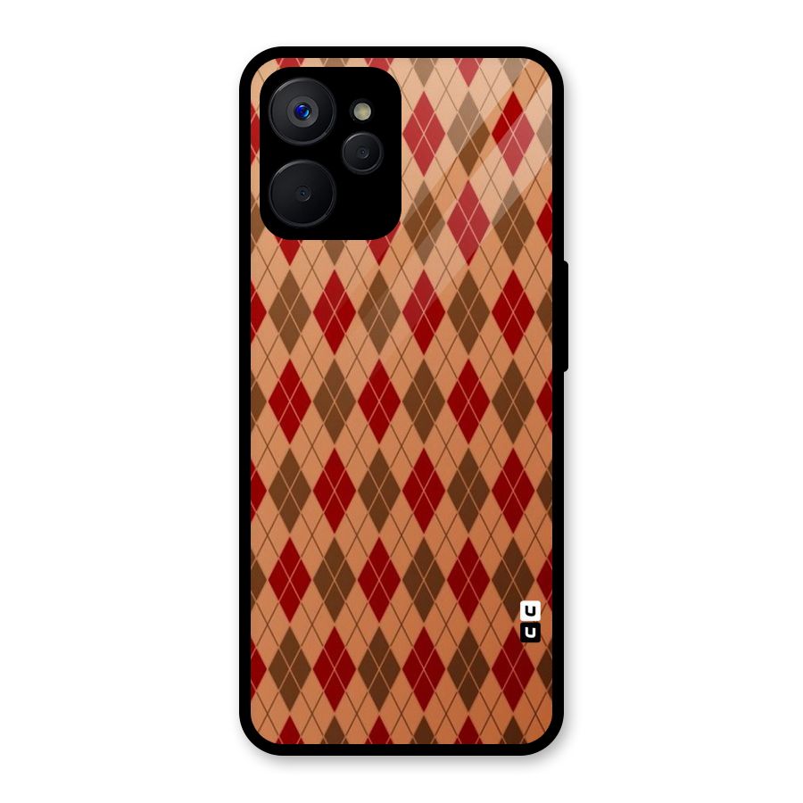 Tiny Checks Diamond Glass Back Case for Realme 9i 5G