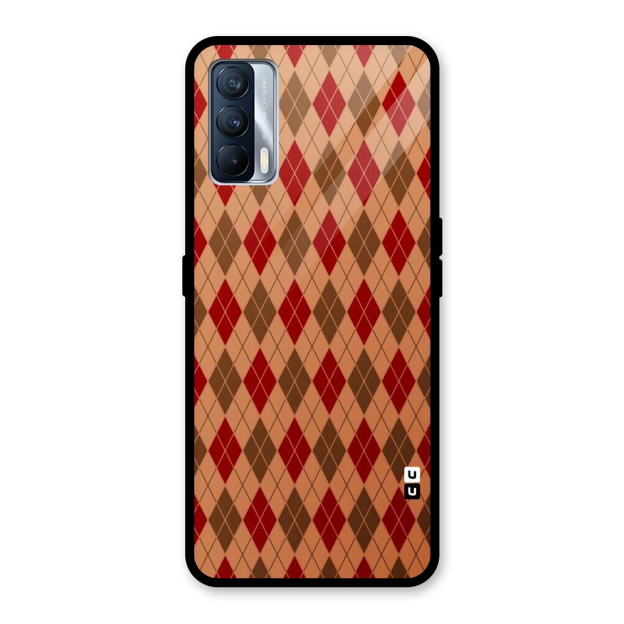 Tiny Checks Diamond Glass Back Case for Realme X7