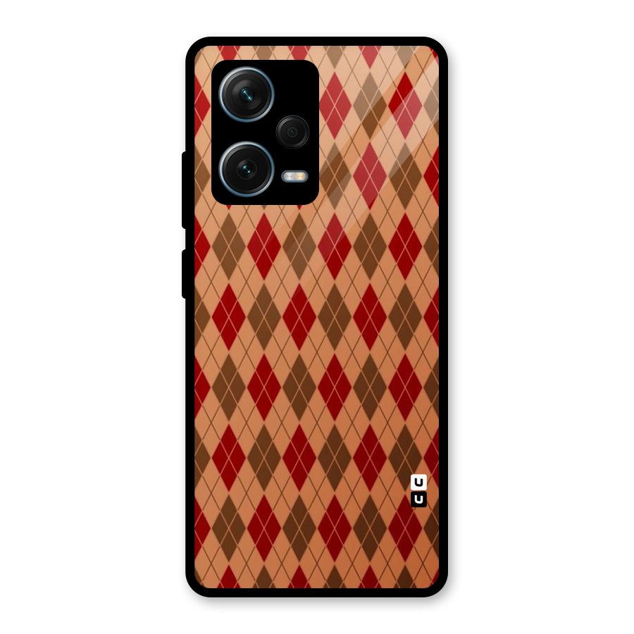 Tiny Checks Diamond Glass Back Case for Redmi Note 12 Pro Plus 5G