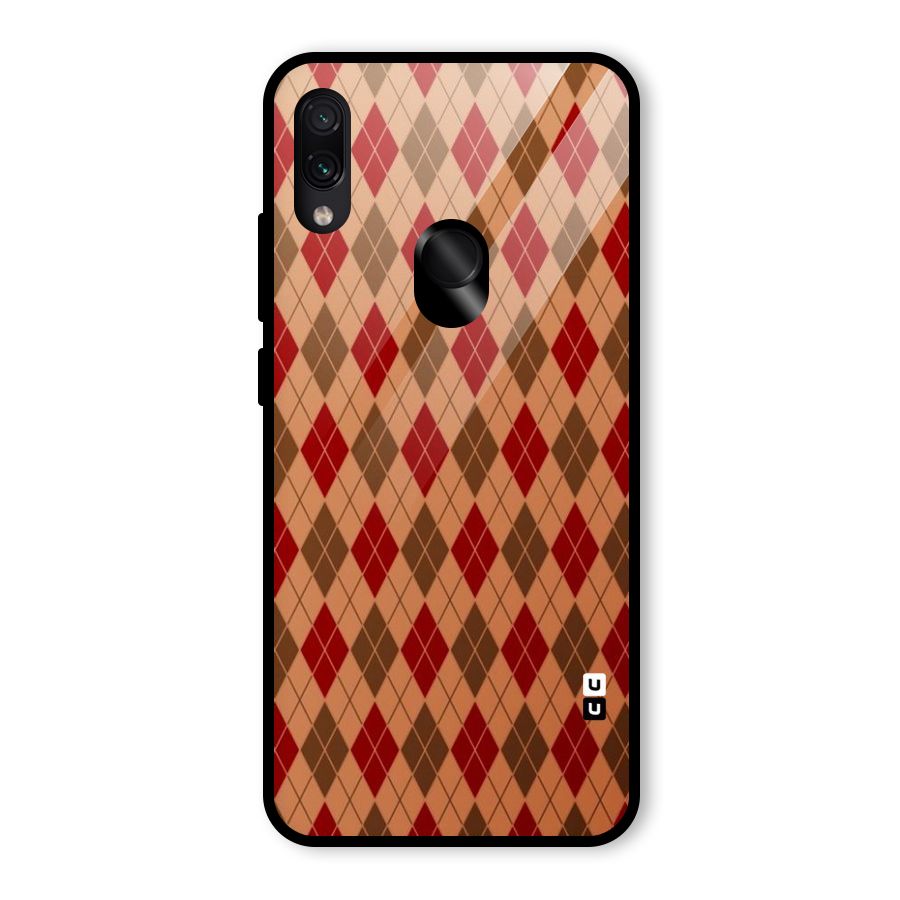 Tiny Checks Diamond Glass Back Case for Redmi Note 7 Pro
